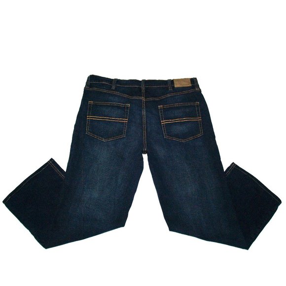 Denver Hayes Flextech Mens 38X30 Classic Indigo Dark Wash Straight Denim Jeans - Picture 7 of 11